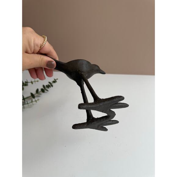 Cast Iron Bird Candle Holder | Tall Long Legs | Whimsical Cottagecore Farmhouse - Picture 4 of 6
